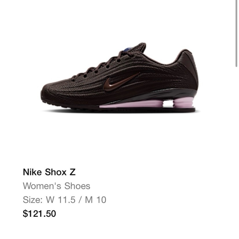 Nike Women’s Nike Shox Z
Size: W 11.5 / M 10  Brown/Pink